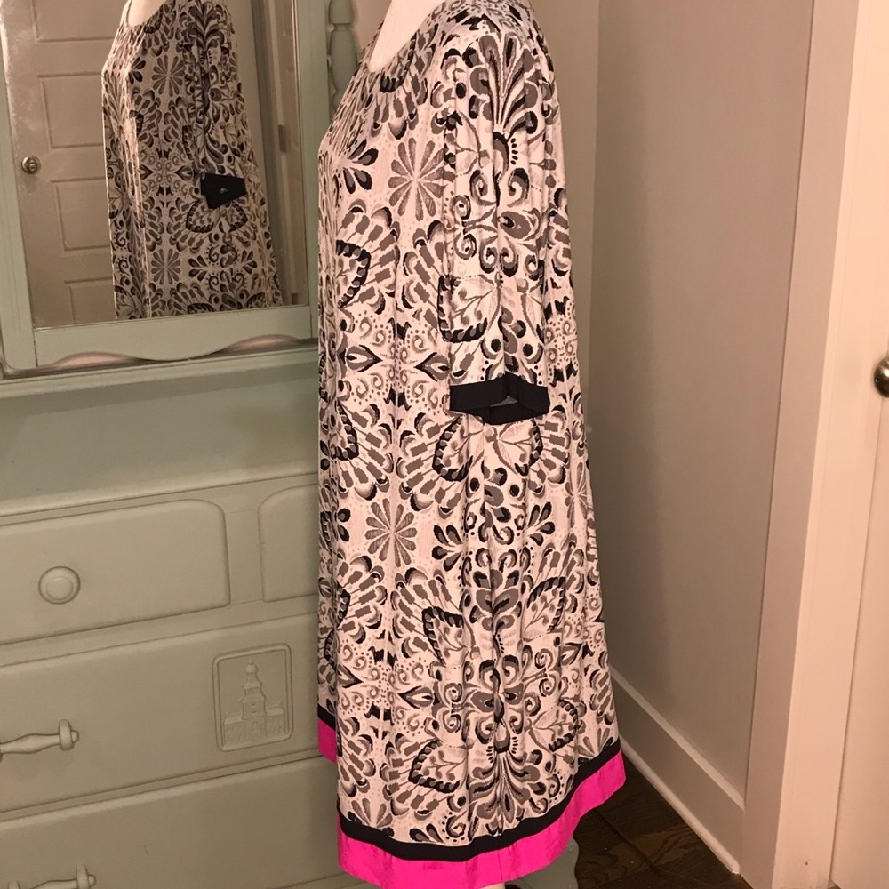 Eliza J baroque scroll print in grey w/pink sz 20W - Picture 4 of 6